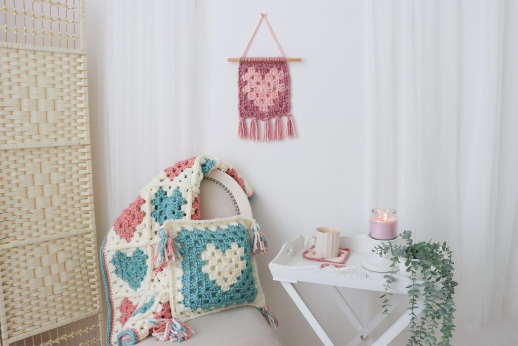 Heart Granny Square Wall Hanging