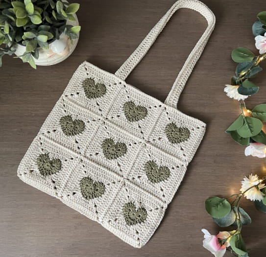 Heart Granny Tote Bag