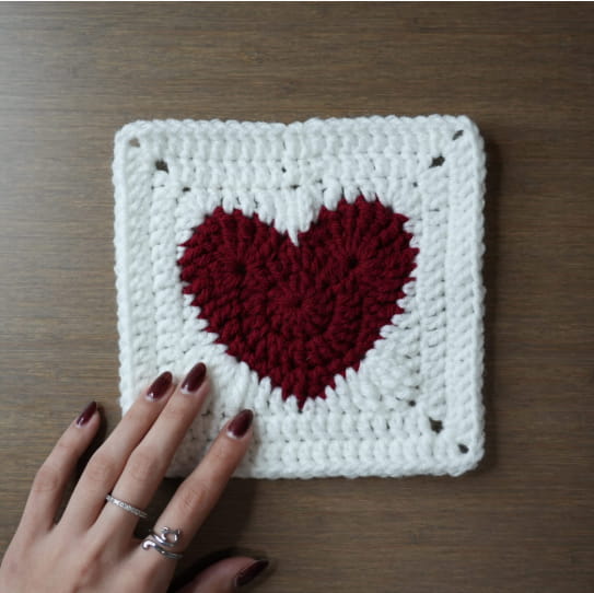 Large Heart Granny Square
