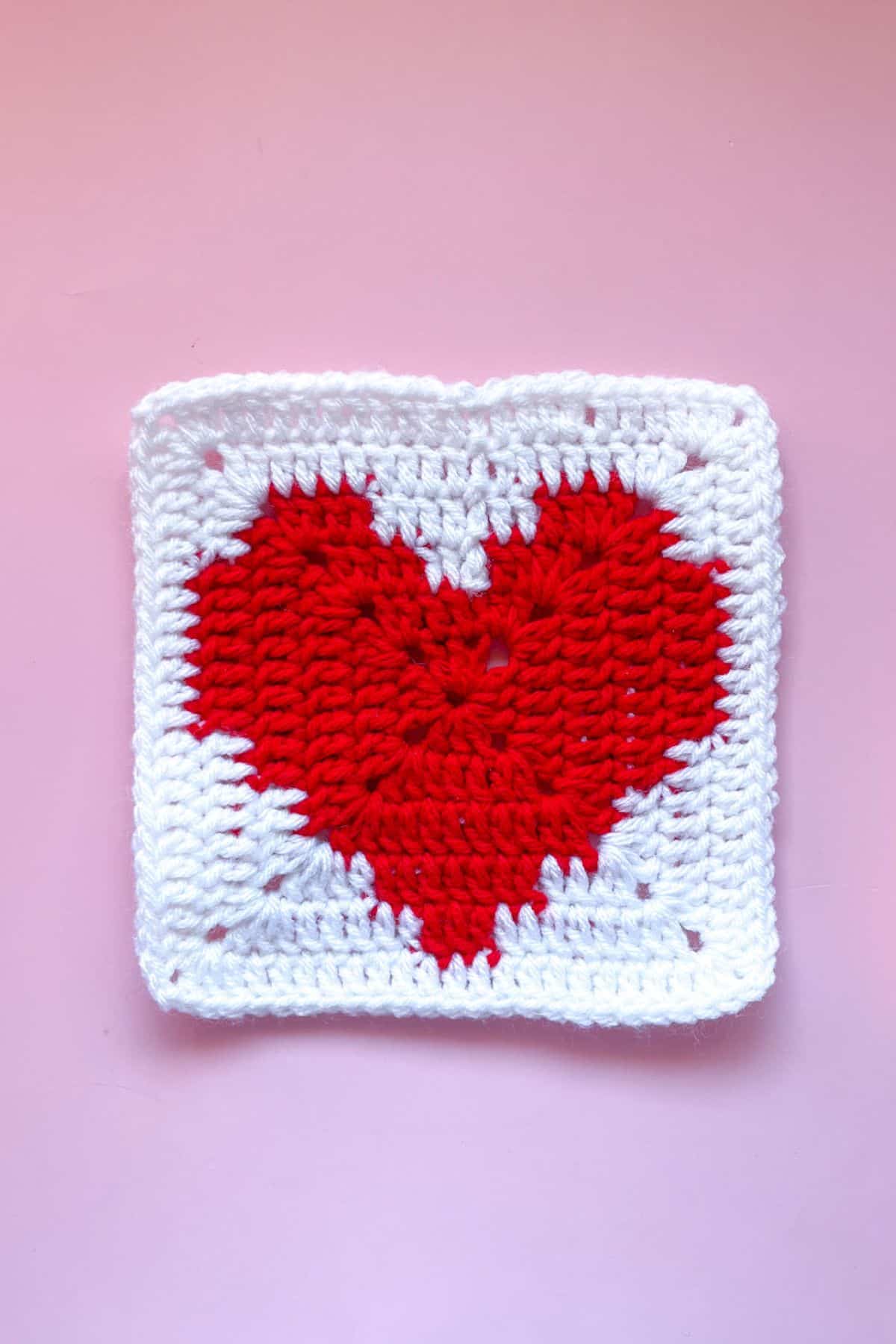 Rainbow Heart Granny Square